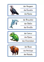 Vorschau - Stationenlernen - Klammerkarten Lesen wilde Tiere (2-fach differenziert) - Seite 1