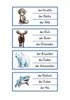 Vorschau - Stationenlernen - Klammerkarten Lesen wilde Tiere (2-fach differenziert) - Seite 3