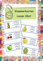 Vorschau - Spiele - Materialpaket Klammerkarten Lesen Obst & Gemüse - Seite 1