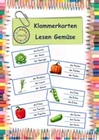 Vorschau - Spiele - Klammerkarten Lesen Gemüse (2-fach differenziert) - Deckblatt