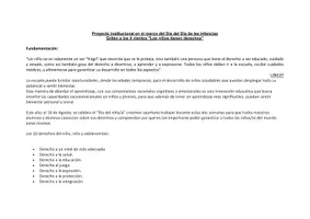 Vista previa - Unidades / Secuencias / Situaciones de Aprendizaje - Proyecto derechos del niño/a - Nivel Inicial - página 1