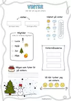 förhandsvisning - Vinter – Berätta och färglägg ❄️ - sida 1