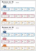 Vorschau - Arbeitsblätter - Mathe Monster Kartei - Rechnen bis 10 // 1. Klasse Addition und Subtraktion ZR 10 - Seite 1