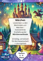 Vorschau - Arbeitsblätter - Märchen Klasse 5/6: Lückentext Märchenmerkmale - Deckblatt