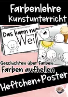 Vorschau - Stundenentwürfe - Farbenlehre (Farben aufhellen): Geschichten über Farben- Heft und Poster - Deckblatt