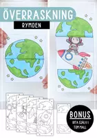 förhandsvisning - Öppningsbara pyssel - tema rymden - försättsblad