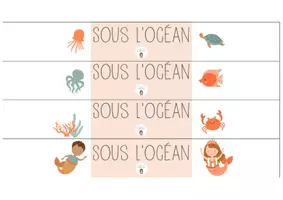 Aperçu - Cartes / Images - Étiquettes et page de Titre "sous l'océan" - Page 2