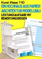 Vorschau - Arbeitsblätter - Architektur Modellbau: Ein Hochhaus aus Papier (Sofort Einsatzbereit, Leistungsaufgabe, Kunst) - Deckblatt