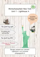 Vorschau - Arbeitsblätter - Wortschatzarbeit New York Unit 1 - Klasse 8 - Deckblatt