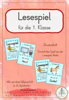 Vorschau - Spiele - Lesespiel nach Buchstabeneinführung Pf, Qu, ß, C, X, Y | Druckschrift - Deckblatt