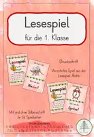 Vorschau - Spiele - Lesespiel nach besonderen Doppelkonsonanten tz und ck | Druckschrift - Deckblatt