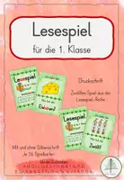 Vorschau - Spiele - Lesespiel nach Buchstabeneinführung Ä, Ö, Ü, Äu | Druckschrift - Deckblatt