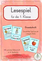 Vorschau - Spiele - Lesespiel nach Buchstabeneinführung Pf, Qu, ß, C, X, Y | Grundschrift - Deckblatt