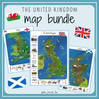 Aperçu - Affichage - UK maps - Un set de 5 cartes illustrées sur le Royaume-Uni - Page de couverture