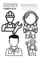 Vorschau - Arbeitsblätter - Berufe Anmalen Wortschatz - Deutsch/DaZ/DaF/Kunst - Klasse 1 und 2 - Seite 1