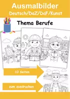 Vorschau - Arbeitsblätter - Ausmalbilder Thema Berufe - Grundschule - Bastelvorlagen - Deckblatt