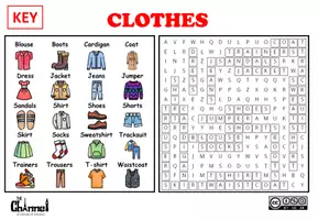 Aperçu - Affichage - CLOTHES – Word Search (20 Words) - Page 3