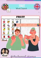Aperçu - Feuilles d'exercices - FRUIT – Word Search (20 Words in English) - Page de couverture