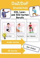 Vorschau - Mal- und Bastelvorlagen - XXL Lesekarten/Bildkarten Berufe - DaZ/DaF, Deutsch (Grundschule) - Deckblatt