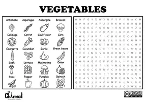 Aperçu - Feuilles d'exercices - VEGETABLES – Word Search (20 Words) - Page 2