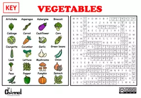 Aperçu - Feuilles d'exercices - VEGETABLES – Word Search (20 Words) - Page 3