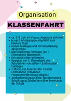 Vorschau - Anderer Materialtyp - Organisation Klassenfahrt inklusive Elternschreiben - Seite 1