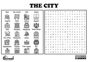 Vista previa - Hojas de trabajo - THE CITY – Word Search (20 Words) - página 2