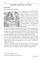 Vorschau - Klassenarbeiten - Märchen Klasse 5/6: Klassenarbeit Deutsch (Die Wassernixe) - Seite 1