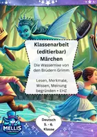 Vorschau - Klassenarbeiten - Märchen Klasse 5/6: Klassenarbeit Deutsch (Die Wassernixe) - Deckblatt