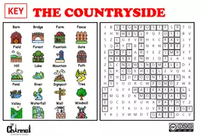 Aperçu - Feuilles d'exercices - THE COUNTRYSIDE – Word Search (20 Words) - Page 3