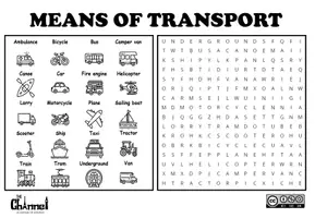 Aperçu - Feuilles d'exercices - MEANS OF TRANSPORT – Word Search (20 Words) - Page 2