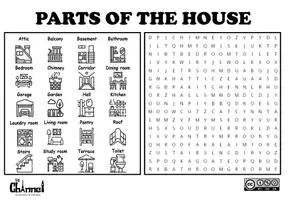 Aperçu - Feuilles d'exercices - PARTS OF THE HOUSE – Word Search (20 Words) - Page 2