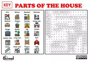 Aperçu - Feuilles d'exercices - PARTS OF THE HOUSE – Word Search (20 Words) - Page 3