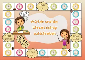 Vorschau - Spiele - Brettspiel Uhrzeit "volle Stunde" | Uhr | Uhrzeit 1 Klasse | Uhrzeit 2 Klasse | Uhr Spiel - Seite 3