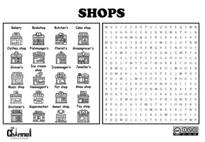Vorschau - Arbeitsblätter - SHOPS IN TOWN – Word Search (20 Words) - Seite 2