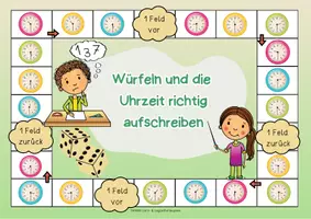 Vorschau - Spiele - Brettspiel Uhrzeit "halbe Stunde" | Uhr | Uhrzeit 1 Klasse | Uhrzeit 2 Klasse | Uhr Spiel - Seite 3