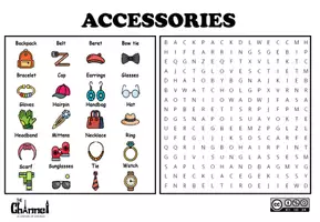 Aperçu - Feuilles d'exercices - ACCESSORIES – Word Search (20 Words) - Page 1