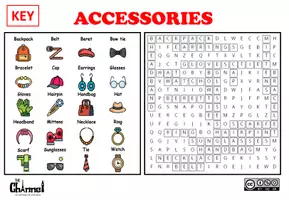 Aperçu - Feuilles d'exercices - ACCESSORIES – Word Search (20 Words) - Page 3