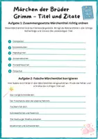 Vorschau - Arbeitsblätter - Märchen Klasse 5/6: Märchenrätsel - Seite 1