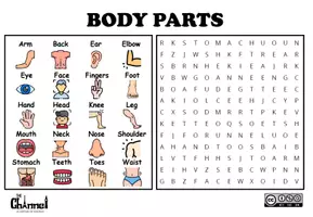 Aperçu - Feuilles d'exercices - BODY PARTS – Word Search (20 Words) - Page 1