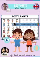 Aperçu - Feuilles d'exercices - BODY PARTS – Word Search (20 Words) - Page de couverture