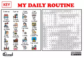 Aperçu - Feuilles d'exercices - MY DAILY ROUTINE – Word Search (20 Expressions) - Page 3