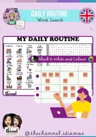 Aperçu - Feuilles d'exercices - MY DAILY ROUTINE – Word Search (20 Expressions) - Page de couverture