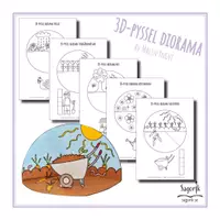 förhandsvisning - 3d-pyssel diorama trädgård - försättsblad