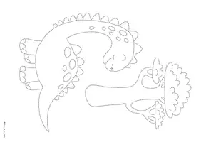 Vorschau - Arbeitsblätter - Graphomotorik Übungsblätter "Dinosaurier"- nachspuren und ausmalen - Seite 3
