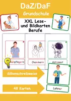 Vorschau - Arbeitsblätter - XXL Lesekarten/Bildkarten Berufe Silben - DaZ/DaF, Deutsch (Grundschule) - Deckblatt