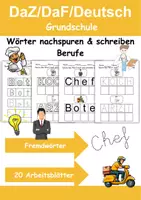 Vorschau - Arbeitsblätter - Wörter nachspuren und schreiben Berufe - DaZ/DaF/Deutsch - Deckblatt