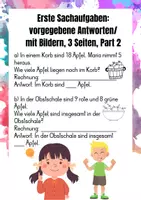 Vorschau - Arbeitsblätter - Materialpaket: Sachrechnen für Anfänger / DAZ friendly/ 11 A4 Arbeitsblätter - Seite 1