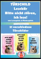 Vorschau - Mal- und Bastelvorlagen - Türschild Lesebär - Bitte nicht stören - Deckblatt