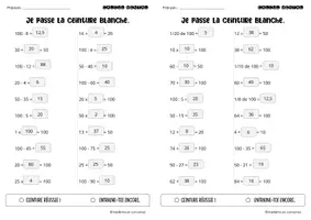 Aperçu - Autre type de ressources - Ceintures de calcul mental P5 - Page 1